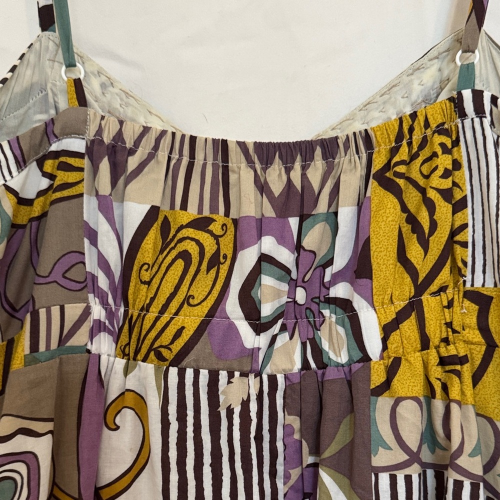 Cabi Multicolor Patchwork Spaghetti Strap Dress - image 4